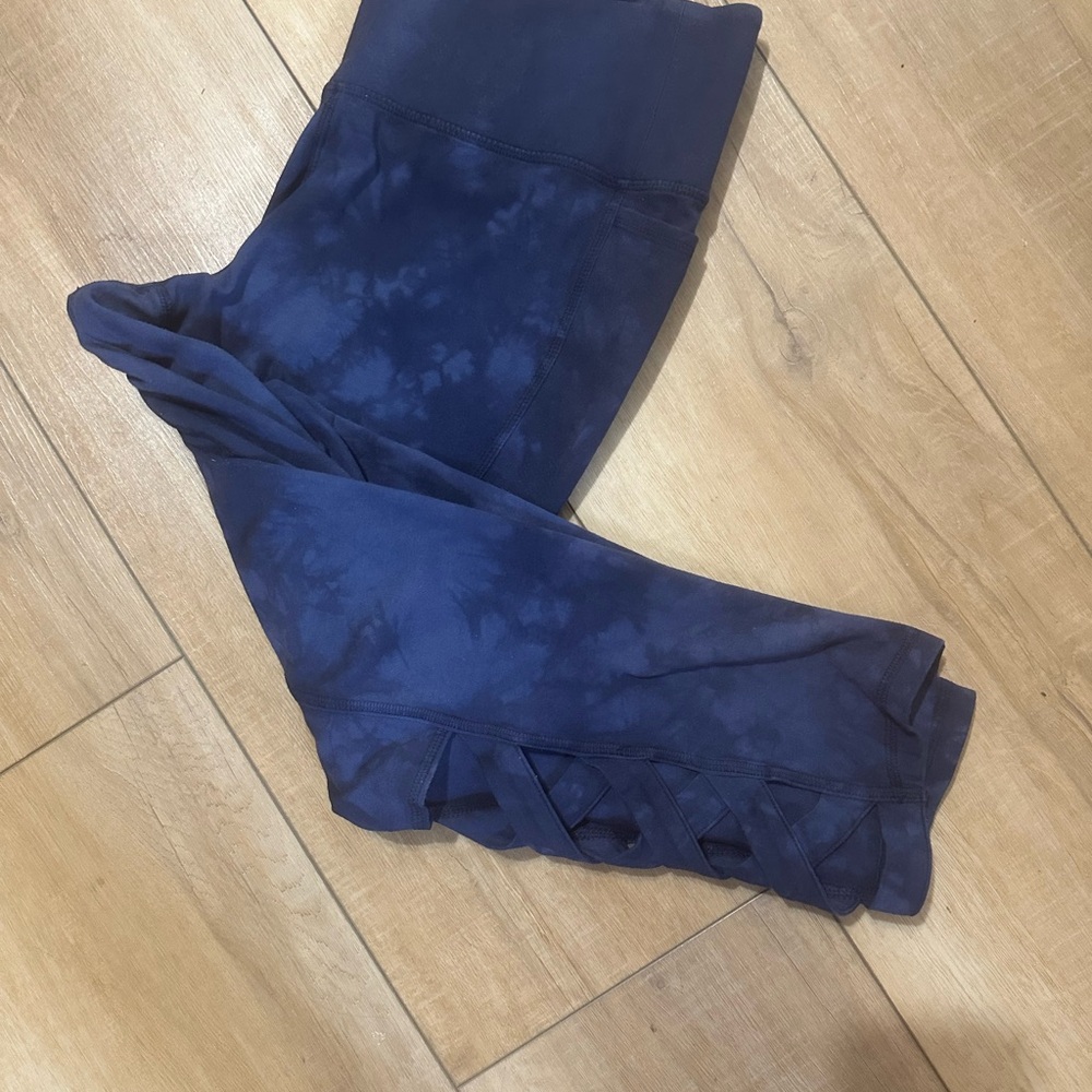 Lane Bryant Navy Tie-Dye Lattice Leggings Size 14/16